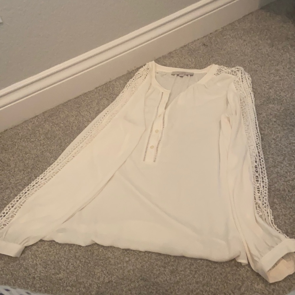Loft cream blouse sz M